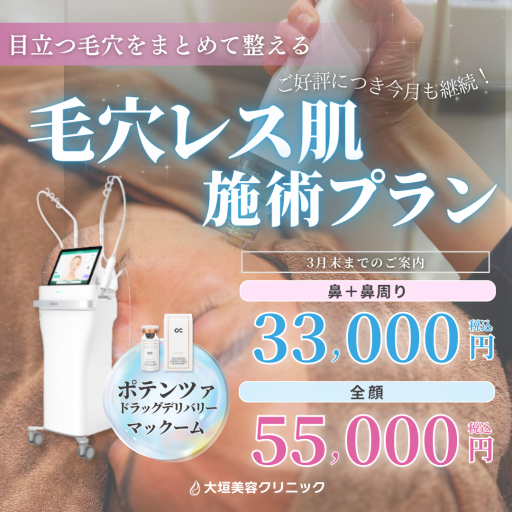 【３月限定】毛穴レス肌施術プラン33,000円/55,000円