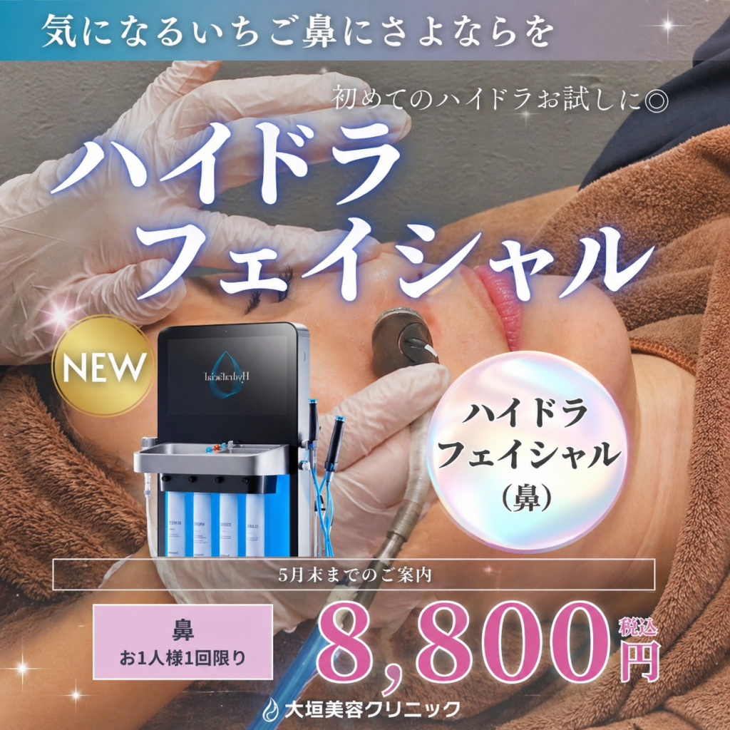 【5月限定】気になるいちご鼻にさよならを！ハイドラフェイシャル（鼻） 8,800円